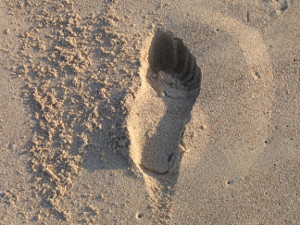 Footprint on sand